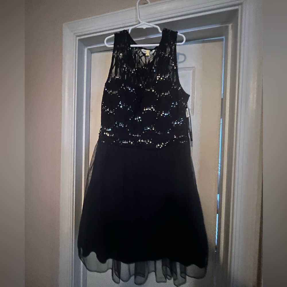 Macy's Navy Blue Sequin Dress